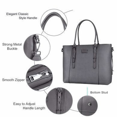 Сумка Mosiso X001VTW2SD, PU Leather, сірий, 15.6&rdquo;