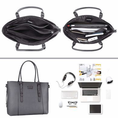Сумка Mosiso X001VTW2SD, PU Leather, сірий, 15.6&rdquo;