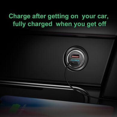 Зарядний пристрій автомобільний Baseus (2USB) 30W, black