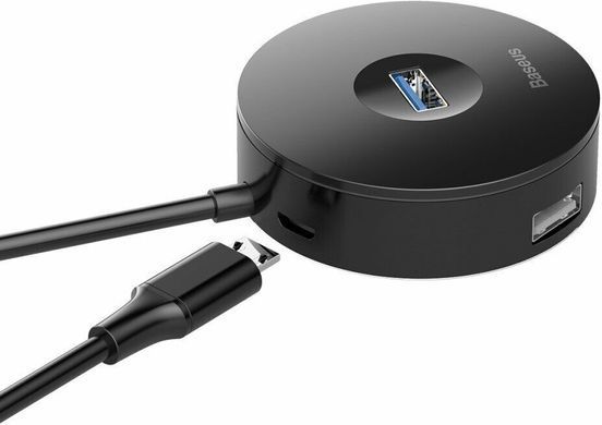 Портативний HUB Baseus Round Box Type-C to (3xUSB 2.0+USB 3.0) (CAHUB-G01), чорний