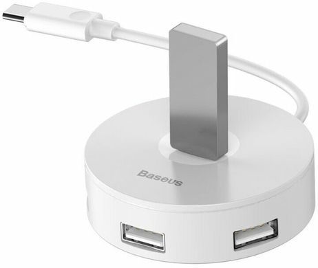 Портативний HUB Baseus Round Box Type-C to (3xUSB 2.0+USB 3.0) (CAHUB-G02), білий