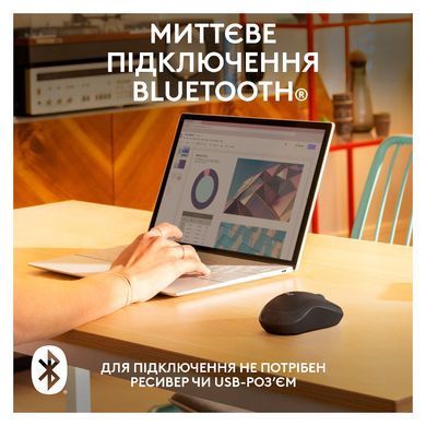 Миша 3 кноп. Logitech M240 (910-007119) Silent бездротова (Bluetooth), Graphite