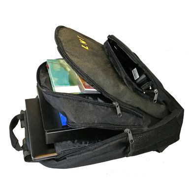 Рюкзак LNT BN115G-GR, поліестер, чорний + зелена вставка, до 15.6&rdquo;