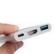 Адаптер USB Type-C - Type-C, HDMI, USB3.0, сріблястий (USB) - 3