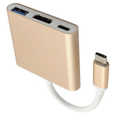 Адаптер USB Type-C - Type-C, HDMI, USB3.0, рожеве золото (USB)