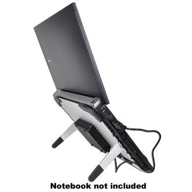Підставка під ноутбук A-NETBOOK-COOLPAD-ALUM-PB, зйомний вентилятор 80мм, алюміній, до 14&rdquo; (USB)