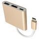 Адаптер USB Type-C - Type-C, HDMI, USB3.0, рожеве золото (USB) - 2