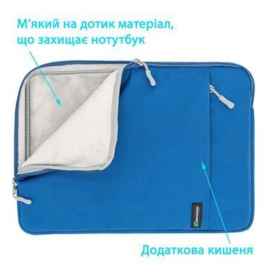 Чохол для ноутбука Grand-X SL-15B, поліестер, Blue, до 15.6&rdquo;