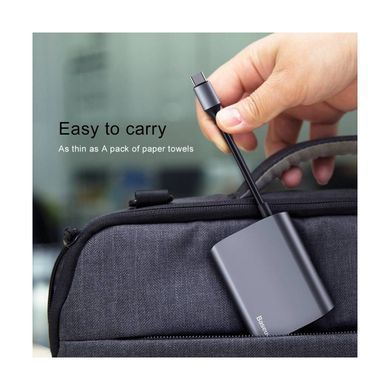 Адаптер Baseus USB Type-C - VGA, USB3.0 (CATSX-E0G), сірий