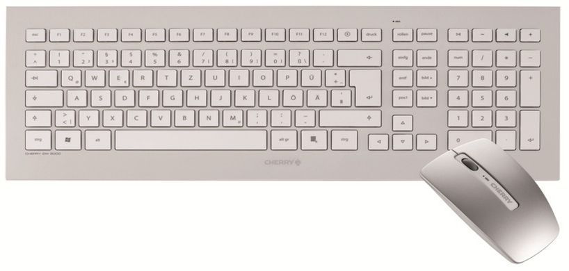 Комплект клавіатура+миша Cherry Desktop DW 8000 (JD-0310EU) бездротовий, сріблястий