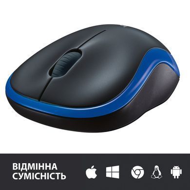 Миша 3 кноп. Logitech M185 (910-002239) бездротова (USB), синій