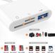 Перехідник USB Type C to USB/SD/microSD, білий - 4