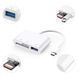Перехідник USB Type C to USB/SD/microSD, білий - 2